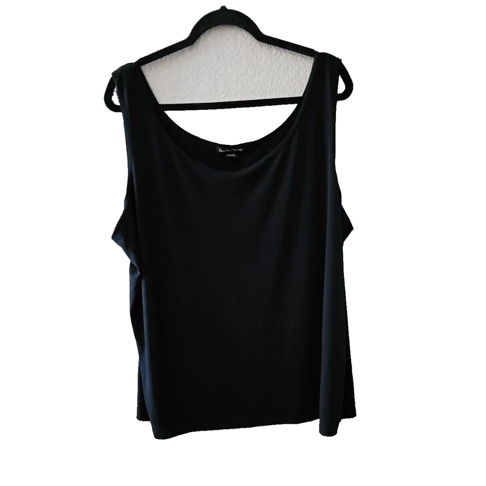 Designers‎ Originals Black Scoop Neck Relaxed Sleeveless Tank Top Womans Size 3X